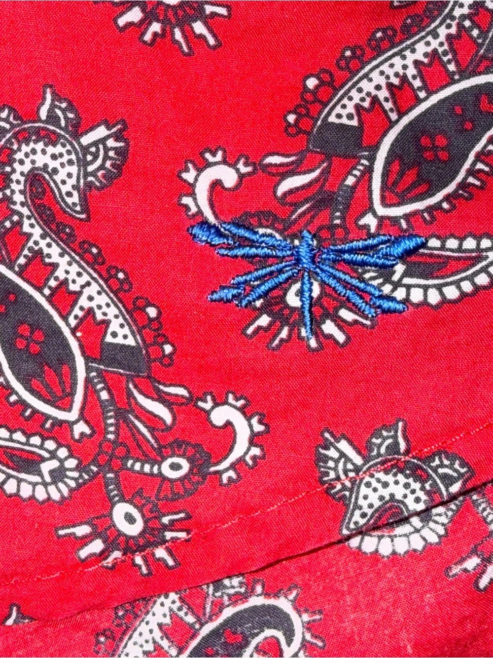 Talbots Size 14 Red Paisley Cotton Button Front Long Sleeve Shirt Blouse Classic - Picture 5 of 9